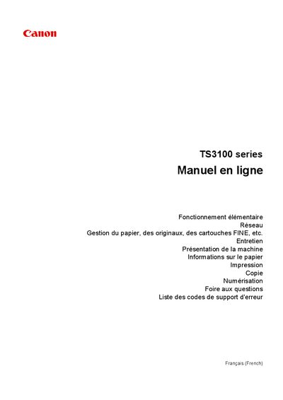Canon TS3100 Series User Manual - cover page