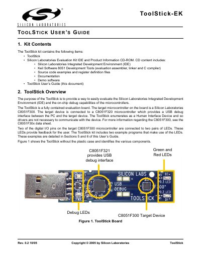 Silicon Laboratories ToolStick-EK User Guide - cover page