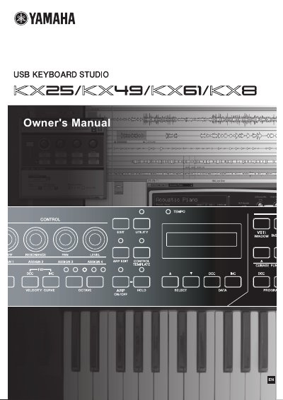 Yamaha KX25/KX49/KX61/KX8 USB Keyboard Studio Owner's Manual