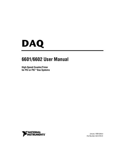 National Instruments 6601/6602 User Manual - cover page