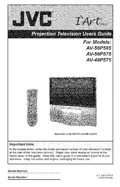 JVC AV-56P585 / AV-56P575 / AV-48P575 User Manual - cover page