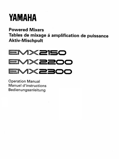 Yamaha EMX2150/2200/2300 Powered Mixer Operation Manual - cover page
