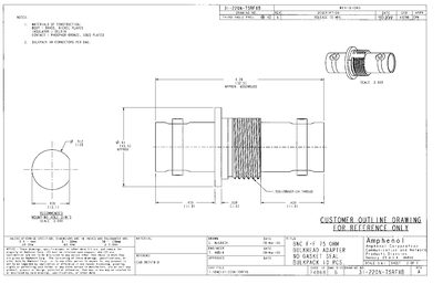Amphenol 31-220N-75RFXB BNC F-F Bulkhead Adapter Datasheet - cover page