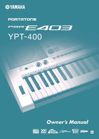 Yamaha PSR-E403/YPT-400 Keyboard User Manual