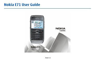 Nokia E71 User Guide - cover page