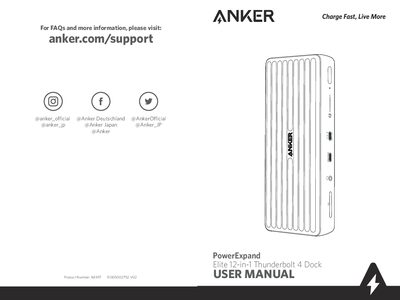 Anker PowerExpand Elite 12-in-1 Thunderbolt 4 Dock User Manual - cover page