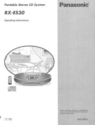 Panasonic RX-ES30 Portable Stereo CD System Operating Instructions - cover page