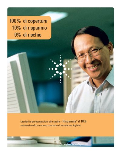 Agilent 100% Coverage. 15% Savings. 0% Risk Manual - cover page