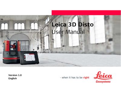 Leica 3D Disto User Manual - cover page