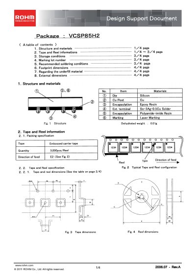 ROHM VCSP85H2 Design Support Document - cover page
