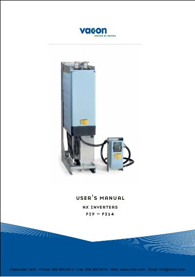 Vacon NXI FI9-FI14 Inverter Installation and Operation Manual - cover page