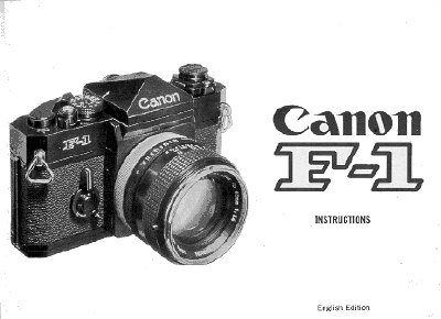 Canon F-1 User Manual - cover page