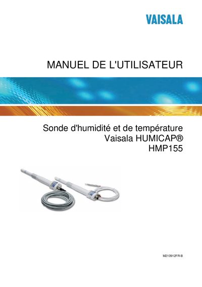 Vaisala HMP155 Humidity and Temperature Probe User Manual - cover page