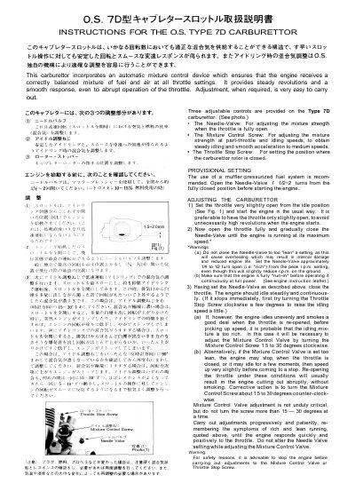 O.S.Engines 7D - 29081000 Manual - cover page