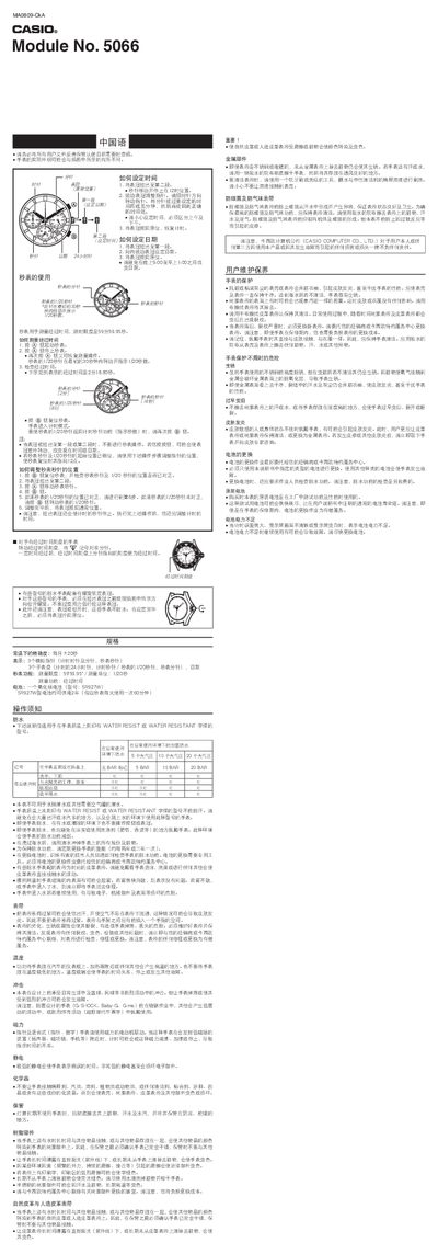 Casio 5066 Watch User Manual - cover page