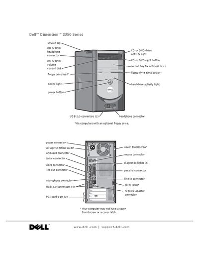 Dell Dimension 2350 Series User Manual - cover page