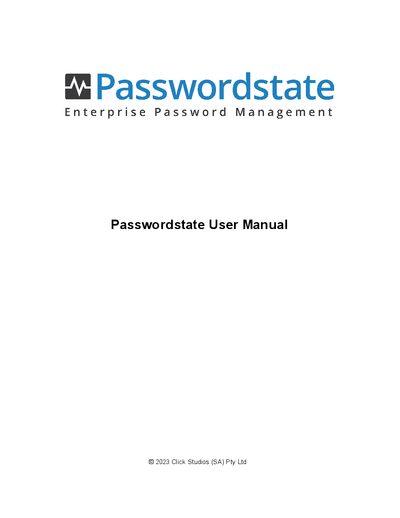 Click Studios Passwordstate User Manual