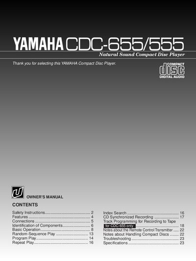 YAMAHA CDC-655/555 user manual(1) - cover page