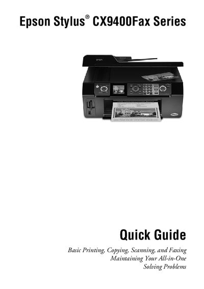 Epson Stylus CX9400Fax Series All-in-One Printer Quick Guide - cover page