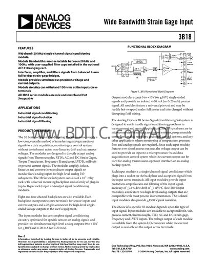 Analog Devices 3B18 Handbook - cover page