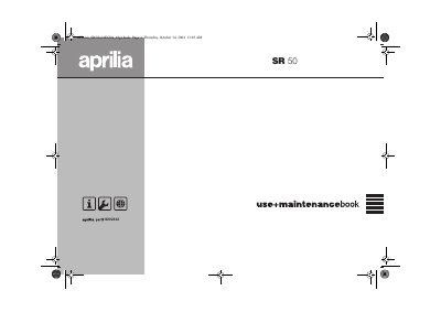 Aprilia SR 50 Scooter Maintenance and Operation Manual - cover page