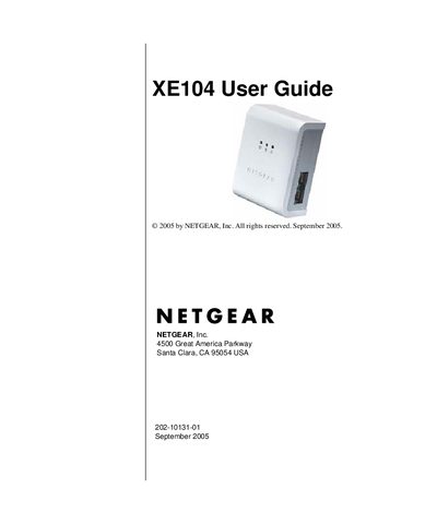 Netgear XE104 Ethernet Switch User Guide - cover page