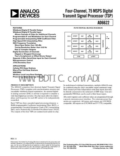 Analog Devices AD6622 Datasheet - cover page
