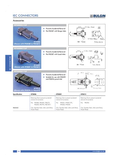 Bulgin KT0006 KT0009 KT0012 IEC Connectors Handbook - cover page