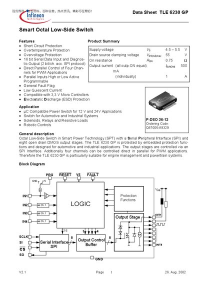 Infineon TLE6230 GP Datasheet - cover page