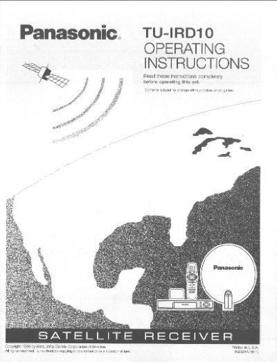 Panasonic TU-IRD10 Satellite Receiver Operating Instructions - cover page