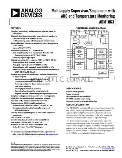 Analog Devices ADM1063 Datasheet - cover page