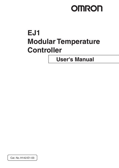Omron EJ1 Modular Temperature Controller User Manual - cover page