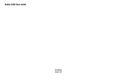 Nokia 6788 User Guide - cover page