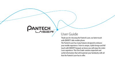 Pantech Laser User Guide - cover page