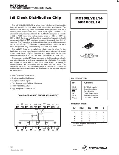 MOTOROLA MC10EL14/MC100EL14 Guide(1) - cover page