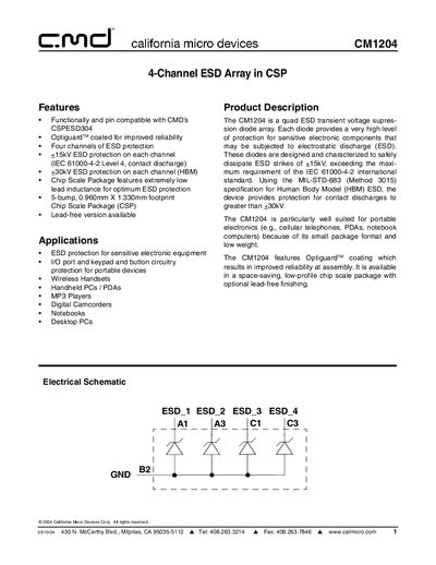CMD CM1240 california micro devices - cover page