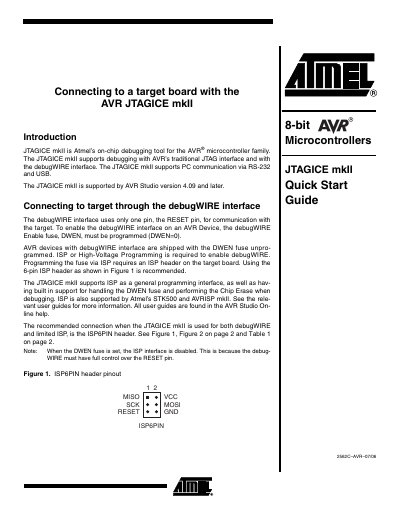 Atmel JTAGICE mkII Quick Start Guide - cover page