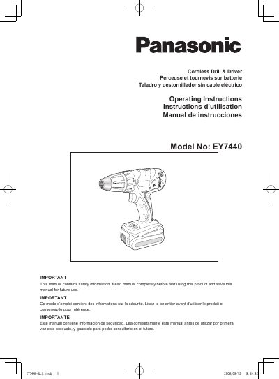 Panasonic EY7440-MULTI Manual - cover page