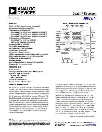 Analog Devices AD6657A Product Handbook - cover page