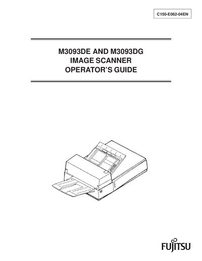 Fujitsu M3093DE/M3093DG Image Scanner Operator's Guide - cover page