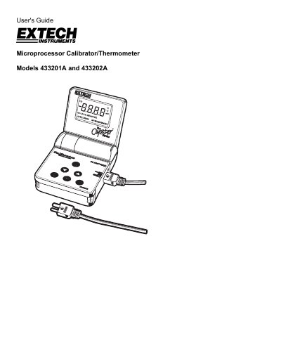 Extech 433201A/433202A Microprocessor Calibrator User's Guide - cover page