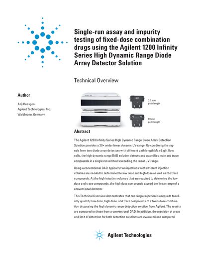 Agilent 1200 Infinity Series High Dynamic Range DAD Solution Technical Overview - cover page