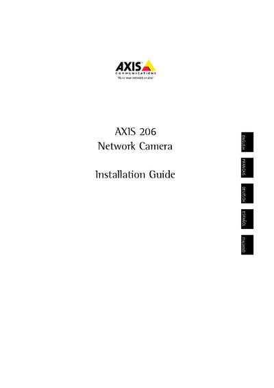 AXIS 206 Network Camera Quick Installation Guide - cover page