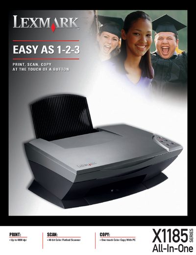 Lexmark X1185 All-In-One Product Leaflet - cover page