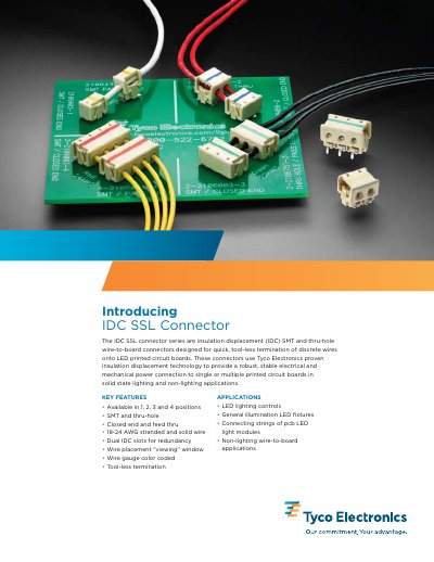 Tyco Electronics IDC SSL Connector Product Leaflet - cover page