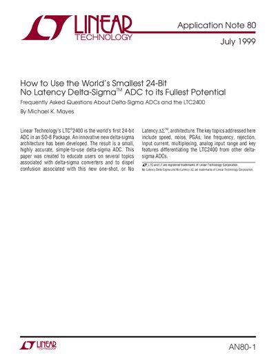 Linear Technology LTC2400 Application Note AN80-1