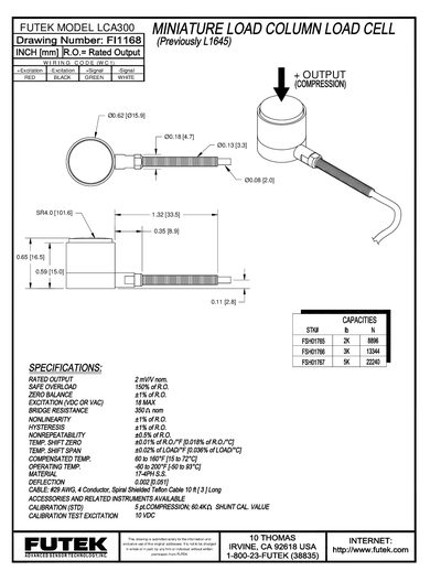 FUTEK LCA300 Manual - cover page