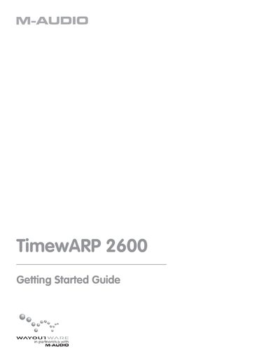 M-Audio TimewARP 2600 Getting Started Guide - cover page
