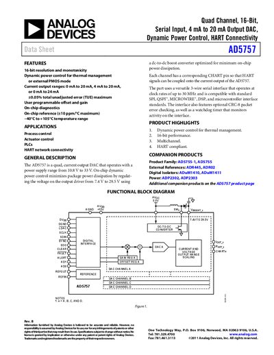 Analog Devices AD5757 Datasheet - cover page