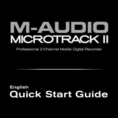 M-Audio MicroTrack II Quick Start Guide - cover page